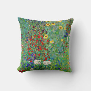 Cojín Decorativo Jardín De Granjas Gustav Klimt Con Pintado De Sunf