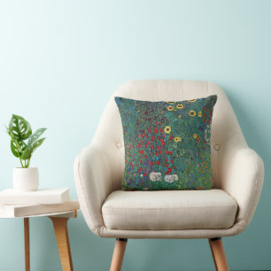 Cojín Decorativo Jardín de granjero con Girasol de Klimt, Flores Vi