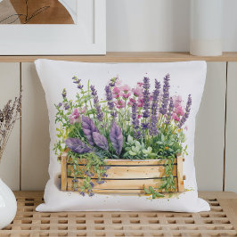 Cojín Decorativo Jardín de hierbas frescas a la acuarela