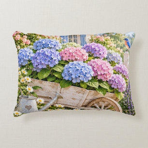 Cojín Decorativo Jardín de Hortensias Carrito de Flores