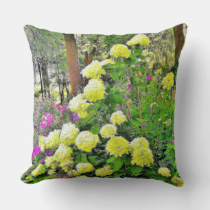 Cojín Decorativo Jardín de Hortensias Chartreuse Verde Limelight