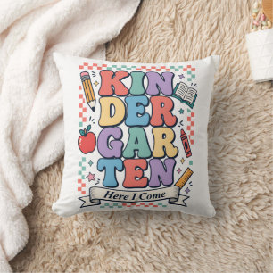 Cojín Decorativo Jardín de Infancia Retro Aquí Vengo Escuela