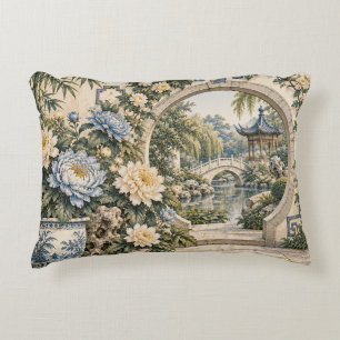 Cojín Decorativo Jardín de la puerta de la luna al estilo chinoiser
