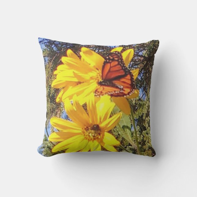 Cojín Decorativo Jardín de mariposas (Anverso)