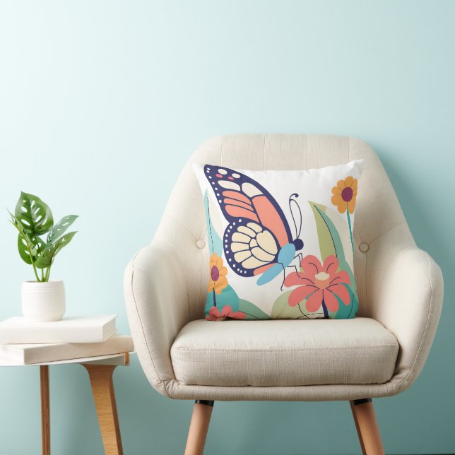Cojín Decorativo Jardín de mariposas (Silla)