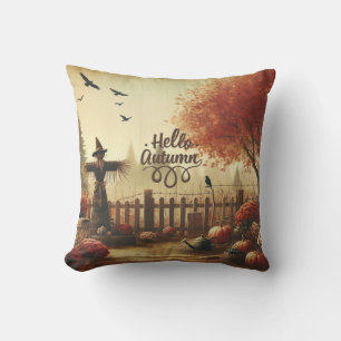 Cojín Decorativo Jardín de otoño y espantapájaros