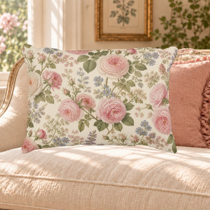 Cojín Decorativo Jardín de rosas inglés vintage Cottagecore