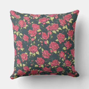 Cojín Decorativo Jardín de Rosas Romántico