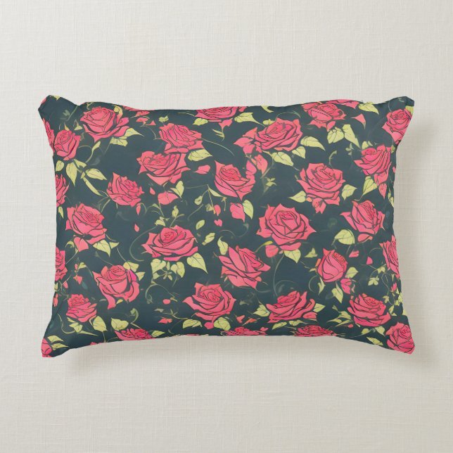 Cojín Decorativo Jardín de Rosas románticos (Anverso)