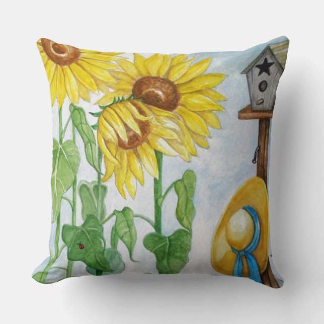 Cojín Decorativo Jardín del girasol (Anverso)