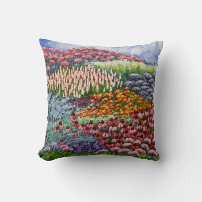 Cojín Decorativo Jardín en Agosto Material gráfico/Flores/Pintura d (Anverso)