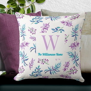 Cojín Decorativo Jardín floral acuarela personalizado