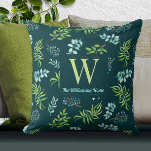 Cojín Decorativo Jardín floral de acuarela personalizado