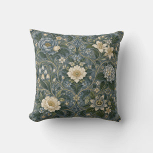 Cojín Decorativo Jardín Floral de Pergaminos Blue Sage