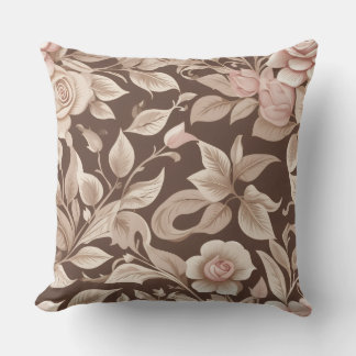 Cojín Decorativo Jardín Floral Mocha