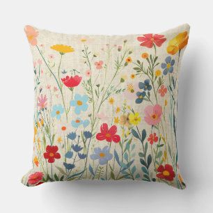 Cojín Decorativo Jardín Floral Multicolor Caprichoso