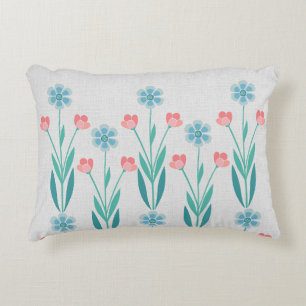 Cojín Decorativo Jardín Floral Perfecto Polvo Azul y Rosa Claro