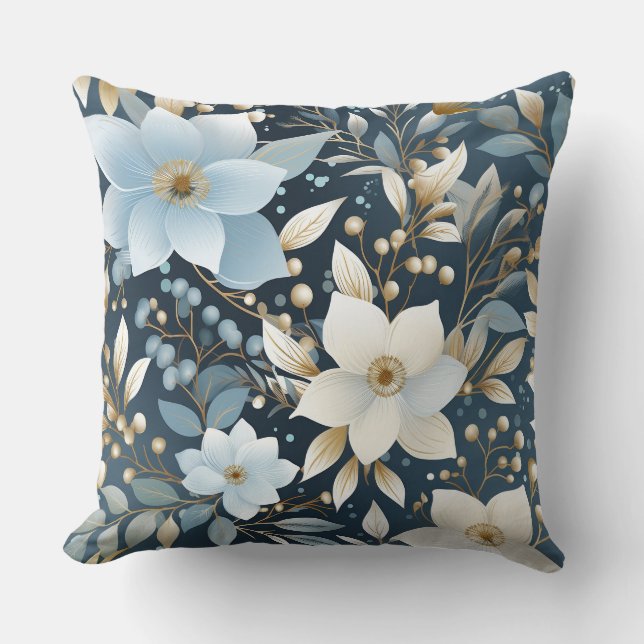 Cojín Decorativo Jardín Glacial Invierno Botánico (Anverso)