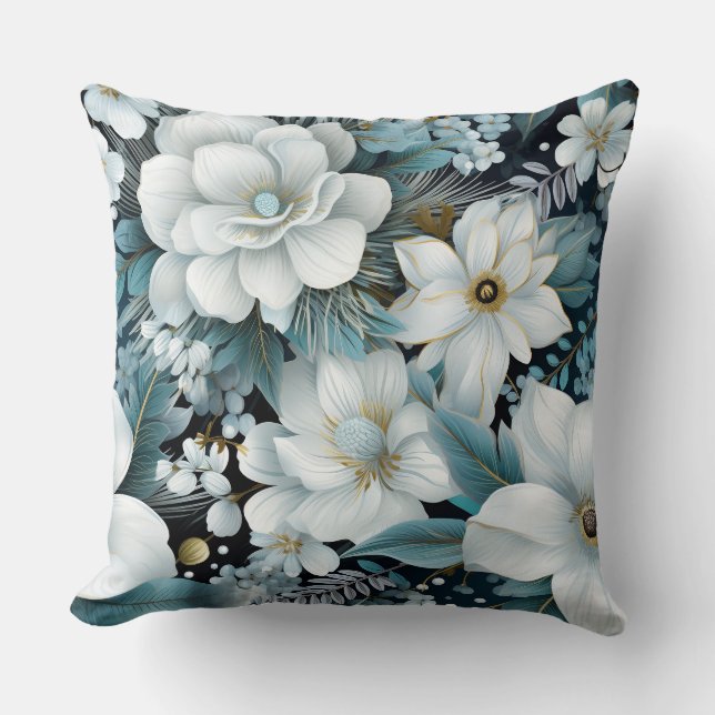 Cojín Decorativo Jardín Glacial Invierno Botánico (Anverso)