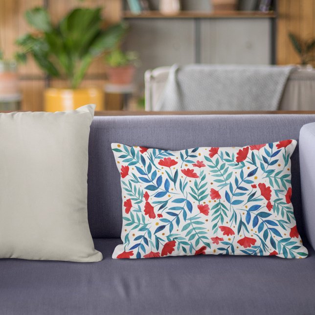 Cojín Decorativo Jardín mágico - rojo y turquesa (Subido por el creador)
