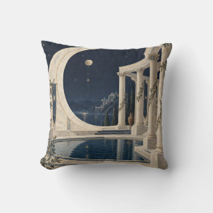 Cojín Decorativo Jardín Nocturno Columnata de Media Luna de Marfil