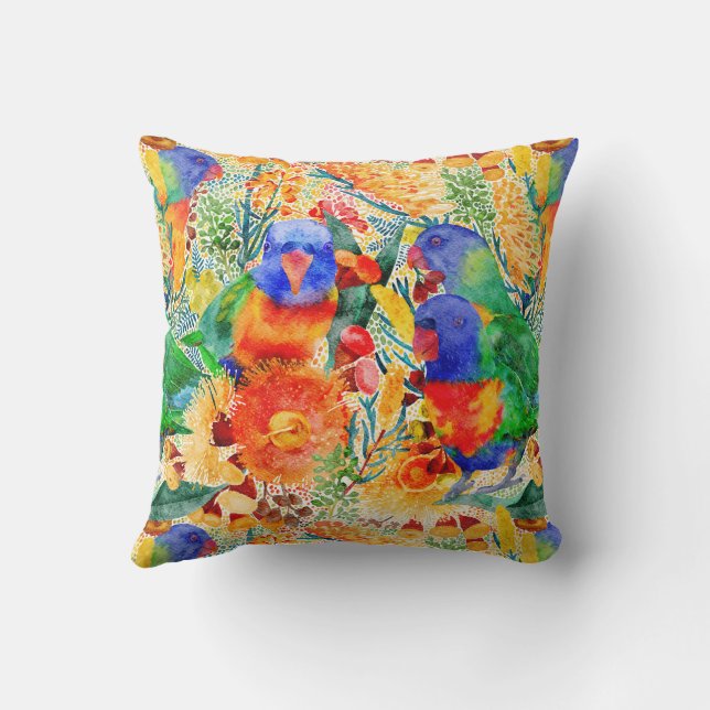 Cojín Decorativo Jardín Rainbow Lorikeet (Reverso)