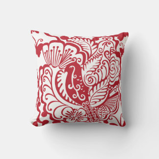 Cojín decorativo Jardín Rojo y Blanco