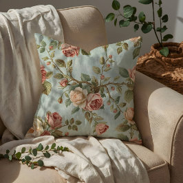 Cojín Decorativo Jardín Romántico de Rosas Antiguas