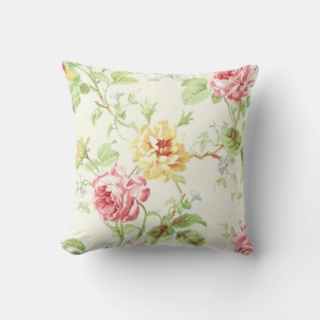 Cojín Decorativo Jardín rosa PixDezines (Anverso)