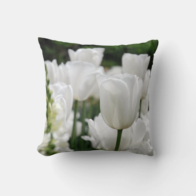 Cojín Decorativo jardín tulipán blanco (Anverso)