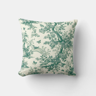 Cojín Decorativo Jardín verde Flor de árbol Toile de Jouy