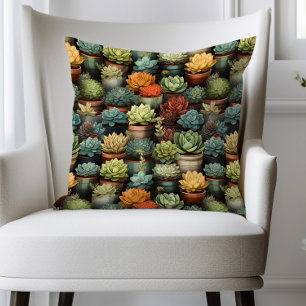 Cojín Decorativo Jardinería de suculentas Plantas de cactus