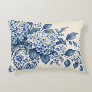Cojín Decorativo Jarrón de Hortensias Blue Chinoiserie