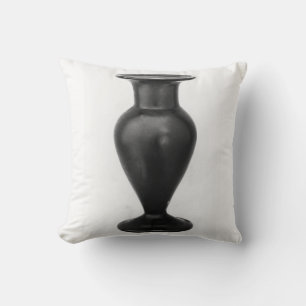 Cojín Decorativo Jarrón negro fondo blanco perdigón