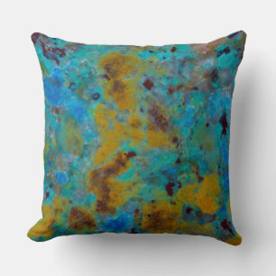 Cojín Decorativo Jasper de crisocola azul manchado
