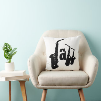 Cojín Decorativo Jazz Black Sax Elija su fondo de color Pillow