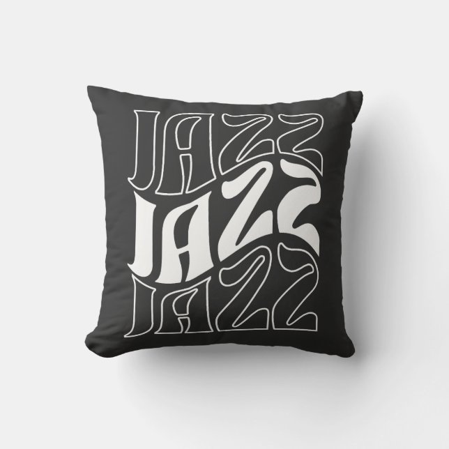 Cojín Decorativo Jazz Wordmark Bold Outline  (Anverso)