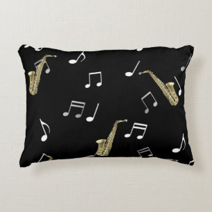 Cojín Decorativo Jazzy Saxophone & Musical Notes