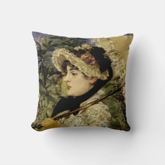 Cojín Decorativo Jeanne: Primavera de 1881 por Manet