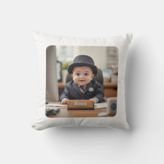 Cojín Decorativo “Jefe de bebé pequeño | Camiseta divertida para ni