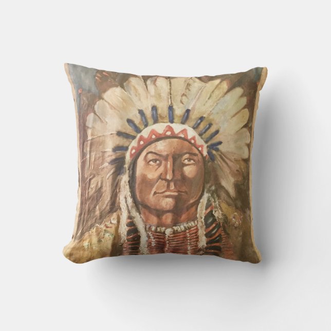Cojín Decorativo Jefe indio de Sitting Bull (Anverso)