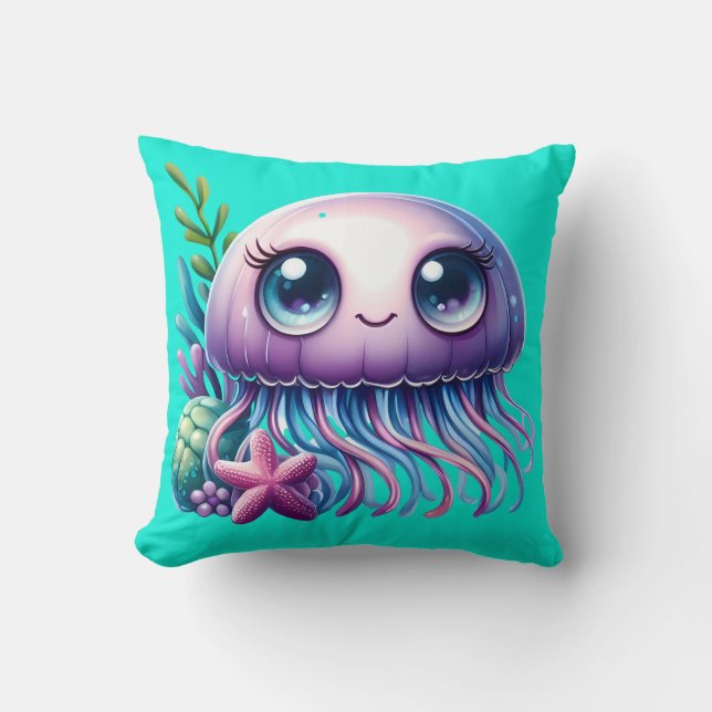 Cojín Decorativo "Jellyfish and Starfish Buddies" (Anverso)