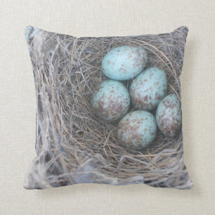 Cojín Decorativo Jerarquía del pájaro que imita con los huevos