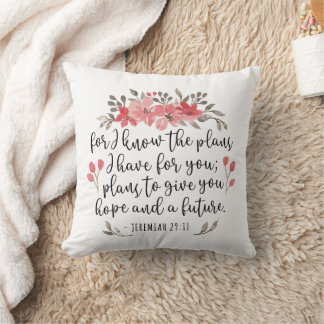 Cojín Decorativo Jeremías 29 11 - Para Conocer Los Planes - Floral