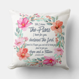 Cojín Decorativo Jeremías 29:11 Porque conozco los Planes Floral Ro