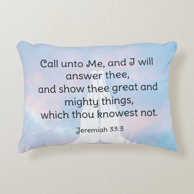Cojín Decorativo Jeremías 33:3 (Anverso)