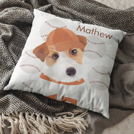Cojín Decorativo Jersey de béisbol de Jack Russell Dog personalizad