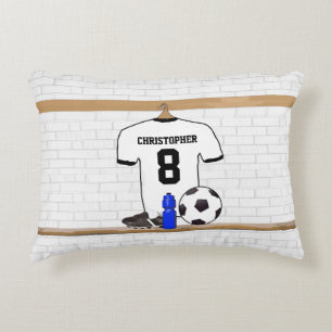 Cojín Decorativo Jersey de fútbol negro personalizado