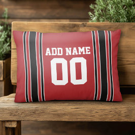Cojín Decorativo Jersey deportivo con número de nombre personalizad