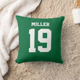 Cojín Decorativo Jersey Deportivo Verde Blanco Doble Cara Delantero